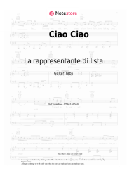 Sheet music, chords La rappresentante di lista - Ciao Ciao