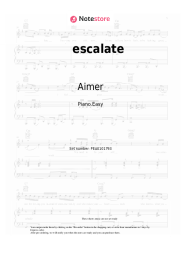 Sheet music, chords Aimer - escalate