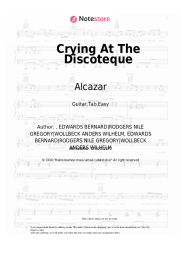 Sheet music, chords Alcazar - Crying At The Discoteque
