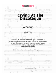 Sheet music, chords Alcazar - Crying At The Discoteque
