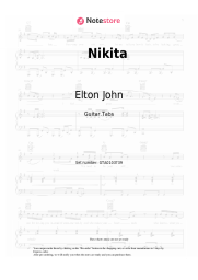 Sheet music, chords Elton John - Nikita