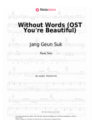 Sheet music, chords Jang Geun Suk - Without Words (OST You're Beautiful)