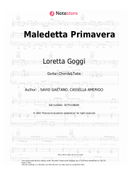 Sheet music, chords Loretta Goggi - Maledetta Primavera