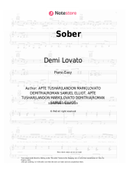 Sheet music, chords Demi Lovato - Sober