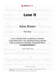 Sheet music, chords Kane Brown - Lose It