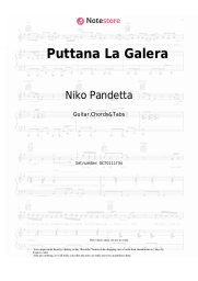 Sheet music, chords Niko Pandetta - Puttana La Galera