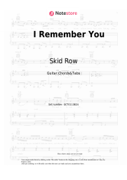 Sheet music, chords Skid Row - I Remember You