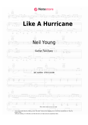 Sheet music, chords Neil Young - Like A Hurricane