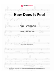 Sheet music, chords Tom Grennan - How Does It Feel