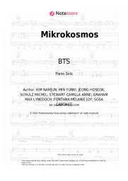 Sheet music, chords BTS - Mikrokosmos
