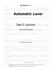 Sheet music, chords Dee D. Jackson - Automatic Lover