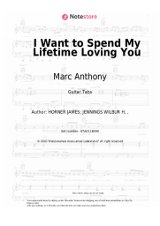 Sheet music, chords Marc Anthony, Tina Arena - I Want to Spend My Lifetime Loving You (OST The Mask of Zorro)