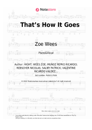 Sheet music, chords Zoe Wees, 6lack - That’s How It Goes