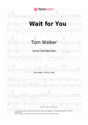 Sheet music, chords Tom Walker, Zoe Wees - Wait for You