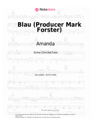 Sheet music, chords Amanda, Sido - Blau