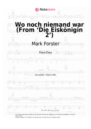 Sheet music, chords Mark Forster - Wo noch niemand war (From ‘Die Eiskönigin 2’)