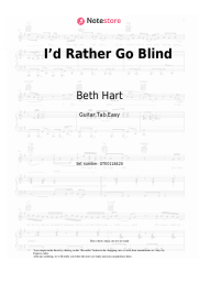Sheet music, chords Beth Hart - I’d Rather Go Blind