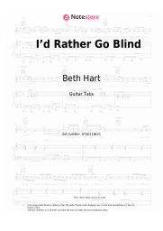 Sheet music, chords Beth Hart - I’d Rather Go Blind
