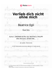 Sheet music, chords Beatrice Egli - Verlieb dich nicht ohne mich