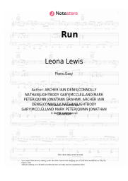 Sheet music, chords Leona Lewis - Run