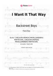Sheet music, chords Backstreet Boys - I Want It That Way
