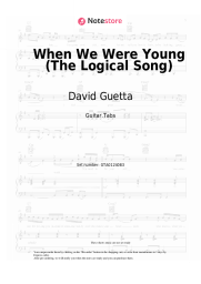 Sheet music, chords David Guetta, Kim Petras - When We Were Young (The Logical Song)