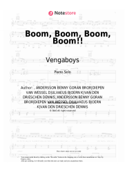 Sheet music, chords Vengaboys - Boom, Boom, Boom, Boom!!