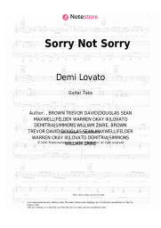 Sheet music, chords Demi Lovato - Sorry Not Sorry