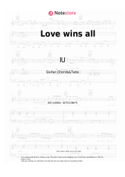 Sheet music, chords IU - Love wins all