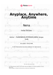 Sheet music, chords Nena, Kim Wilde - Anyplace, Anywhere, Anytime