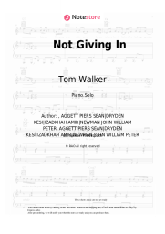 Sheet music, chords Tom Walker - Not Giving In