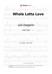 Sheet music, chords Led Zeppelin - Whole Lotta Love