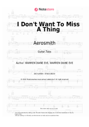 Sheet music, chords Aerosmith - I Don't Want To Miss A Thing