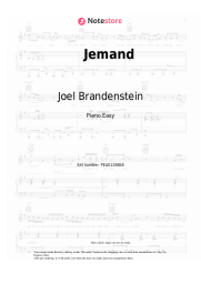 Sheet music, chords Joel Brandenstein, Sarah Engels - Jemand