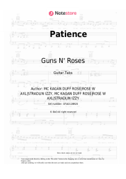 Sheet music, chords Guns N' Roses - Patience
