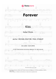 Sheet music, chords Kiss - Forever