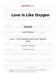 Sheet music, chords Sweet - Love Is Like Oxygen