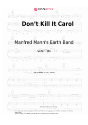 Sheet music, chords Manfred Mann's Earth Band - Don’t Kill It Carol