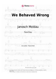 Sheet music, chords Janosch Moldau - We Behaved Wrong