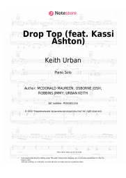Sheet music, chords Keith Urban - Drop Top (feat. Kassi Ashton)