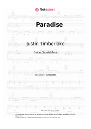 Sheet music, chords Justin Timberlake, *NSYNC - Paradise