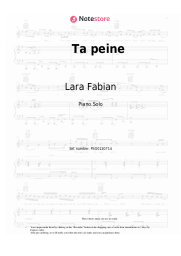 Sheet music, chords Lara Fabian - Ta peine