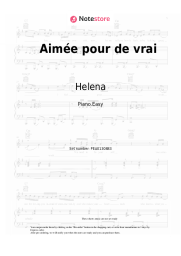 Sheet music, chords Helena, Star Academy - Aimée pour de vrai