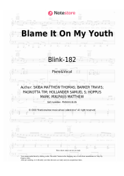 Sheet music, chords Blink-182 - Blame It On My Youth