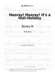 Sheet music, chords Boney M - Hooray! Hooray! It's a Holi-Holiday