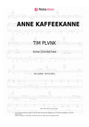 Sheet music, chords TIM PLVNK - ANNE KAFFEEKANNE