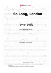 Sheet music, chords Taylor Swift - So Long, London