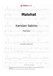 Sheet music, chords Xamdam Sobirov - Malohat
