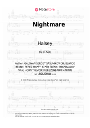 Sheet music, chords Halsey - Nightmare