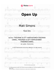 Sheet music, chords Matt Simons - Open Up